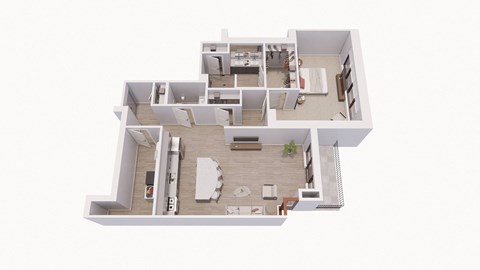 1 bed 1 bath 1N Floor Plan at Tesson Ridge, Missouri